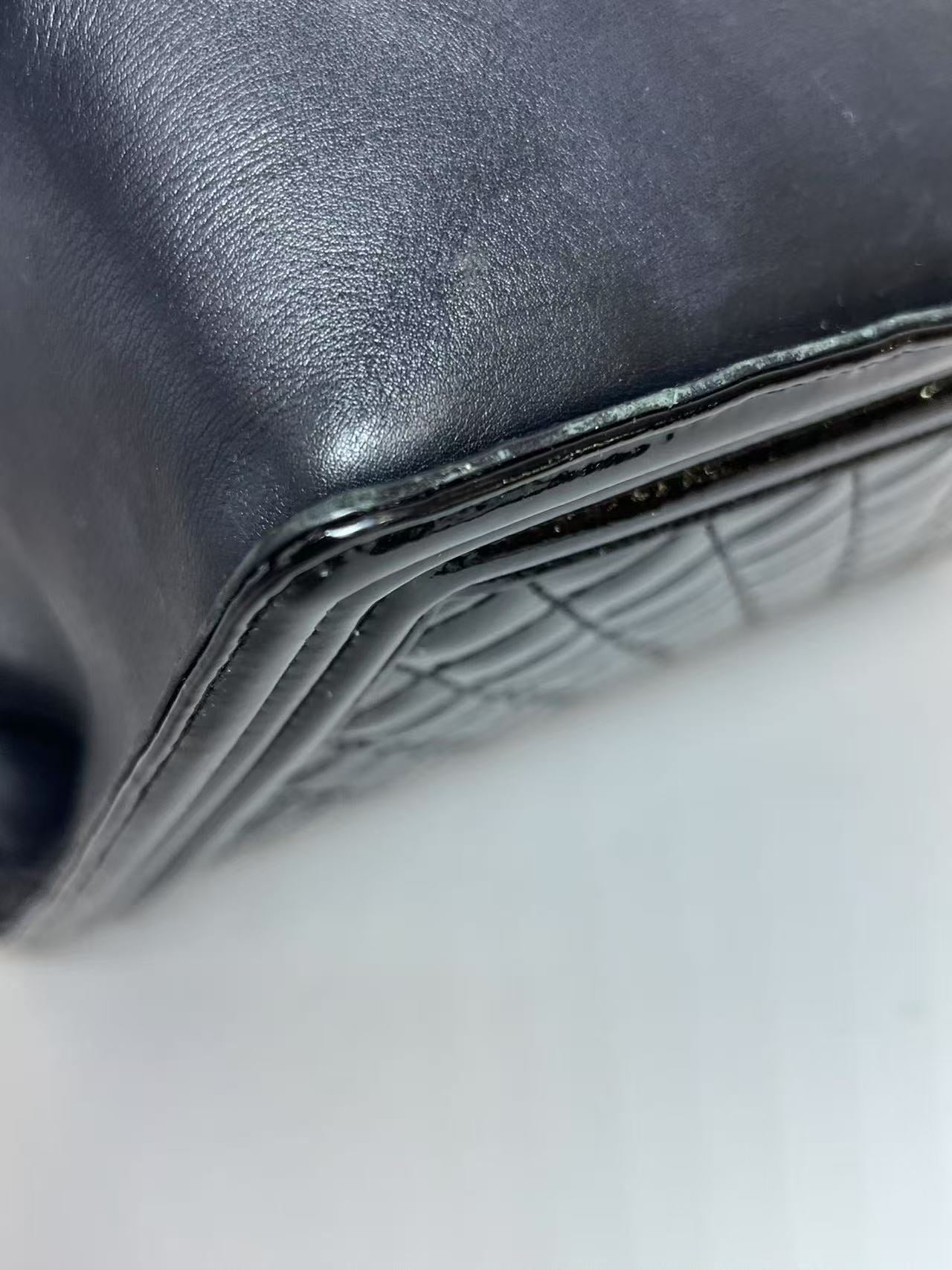 Chanel Large Boy Bag Quilted Patent Leather Shoulder Bag