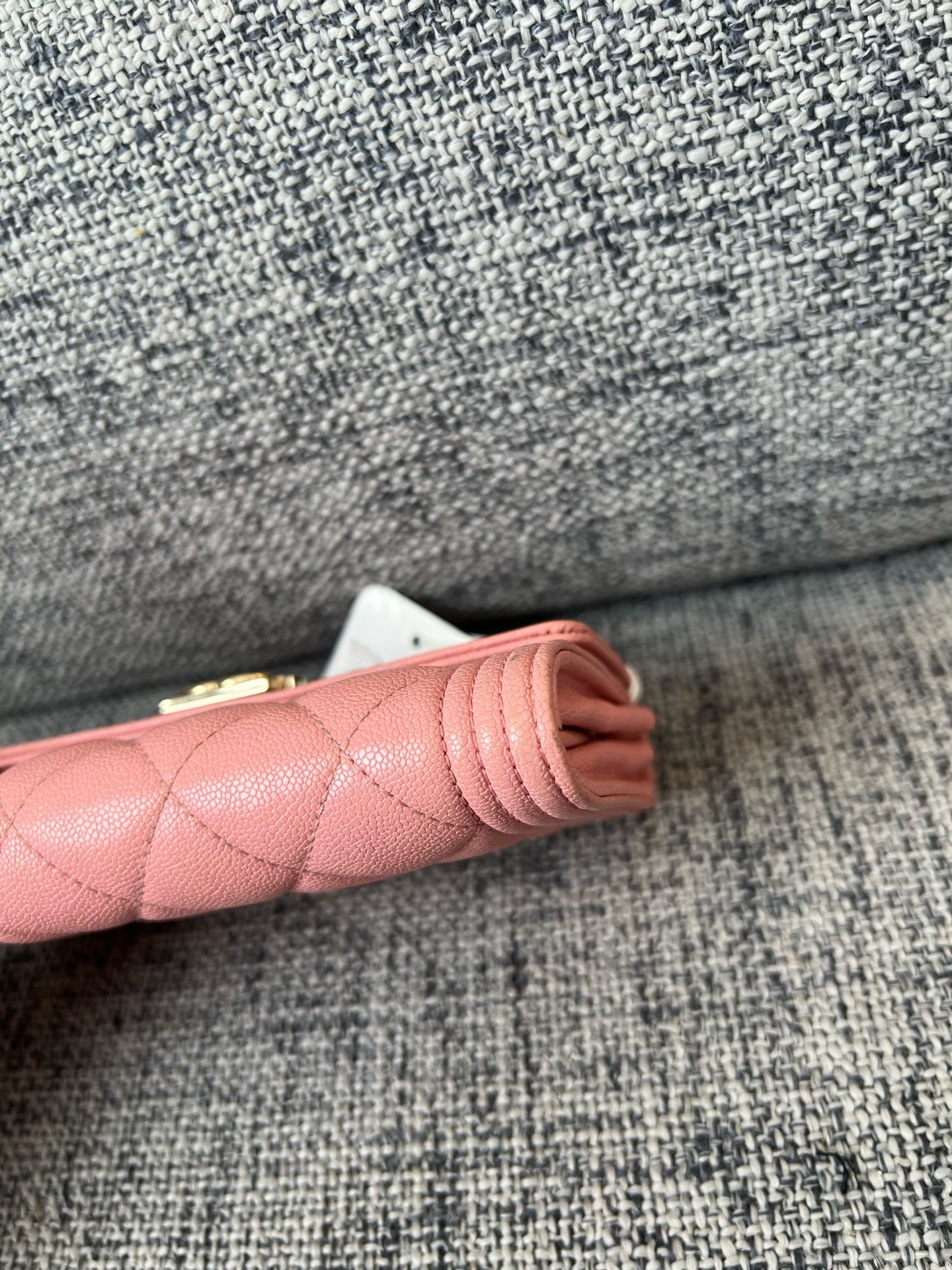 Chanel Boy Long Flap Wallet Pink Caviar Leather with Gold Hardware