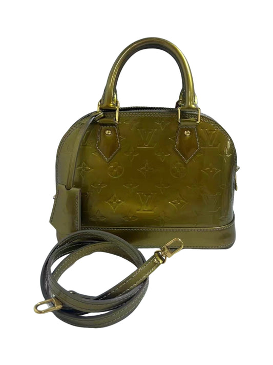 Louis Vuitton Alma BB Olive Green Vernis Monogram Handbag