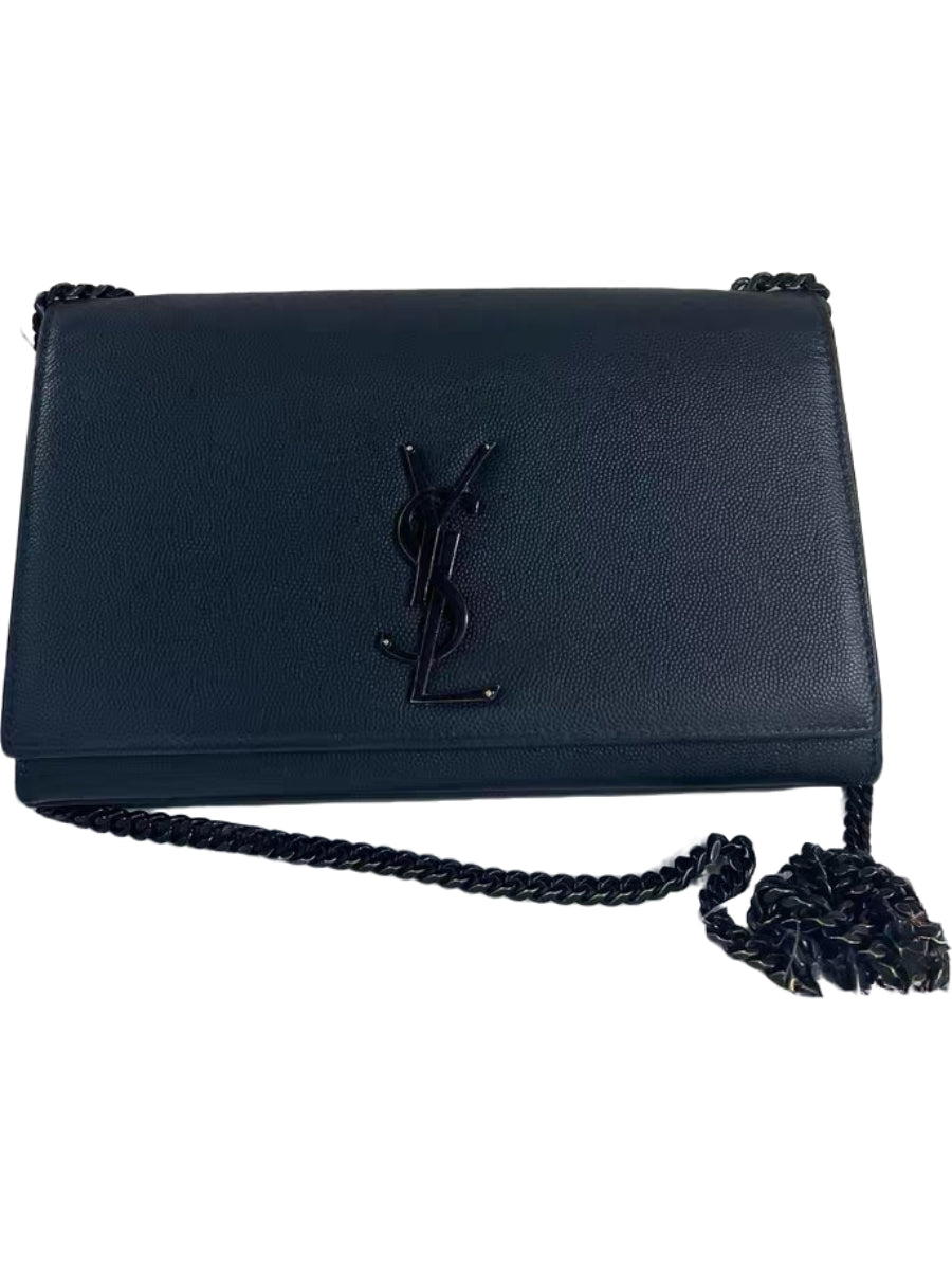 Saint Laurent Kate Medium Dark Green Grain de Poudre Leather Chain Bag