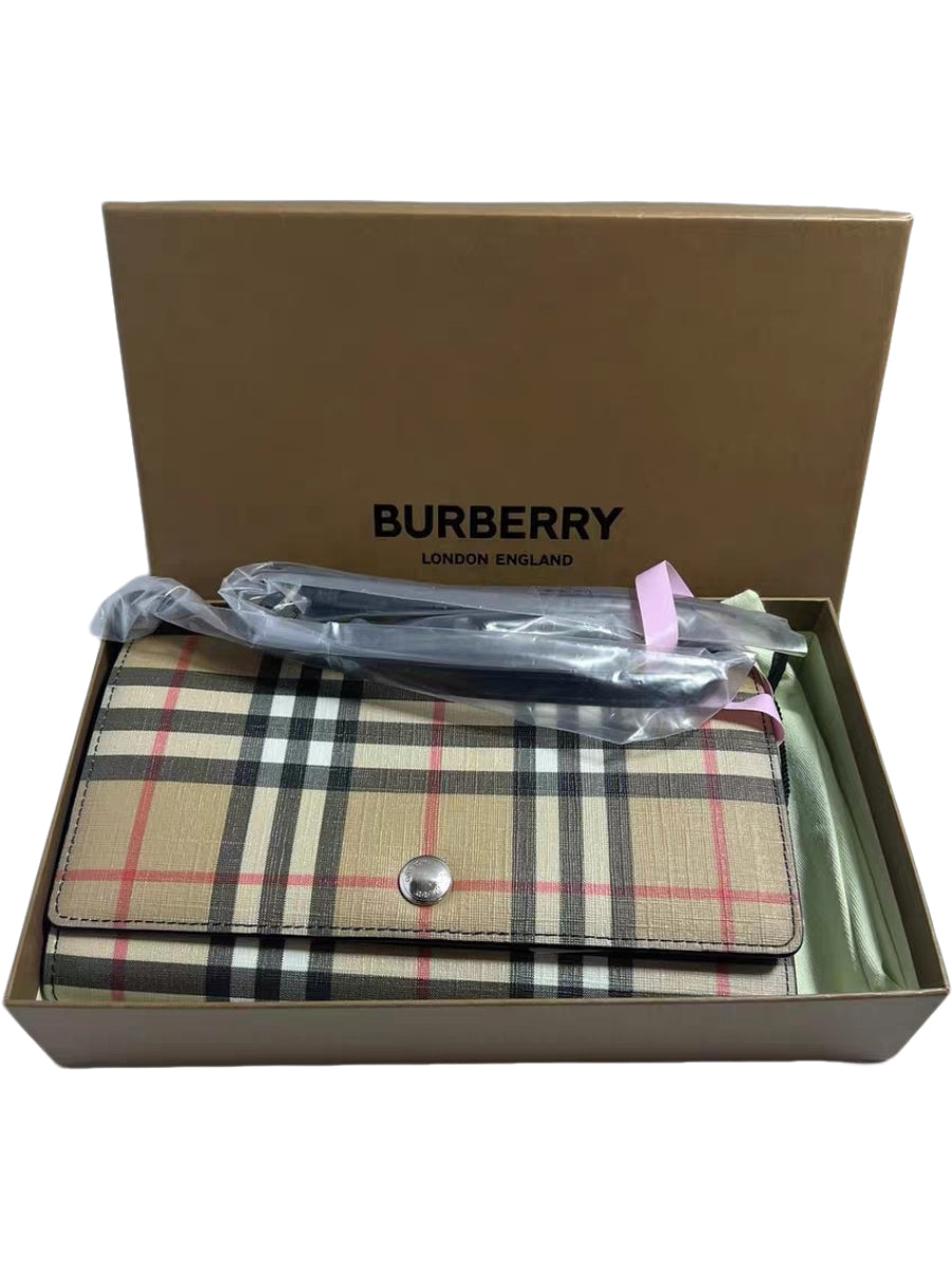 Burberry Hannah Vintage Check Wallet On Strap