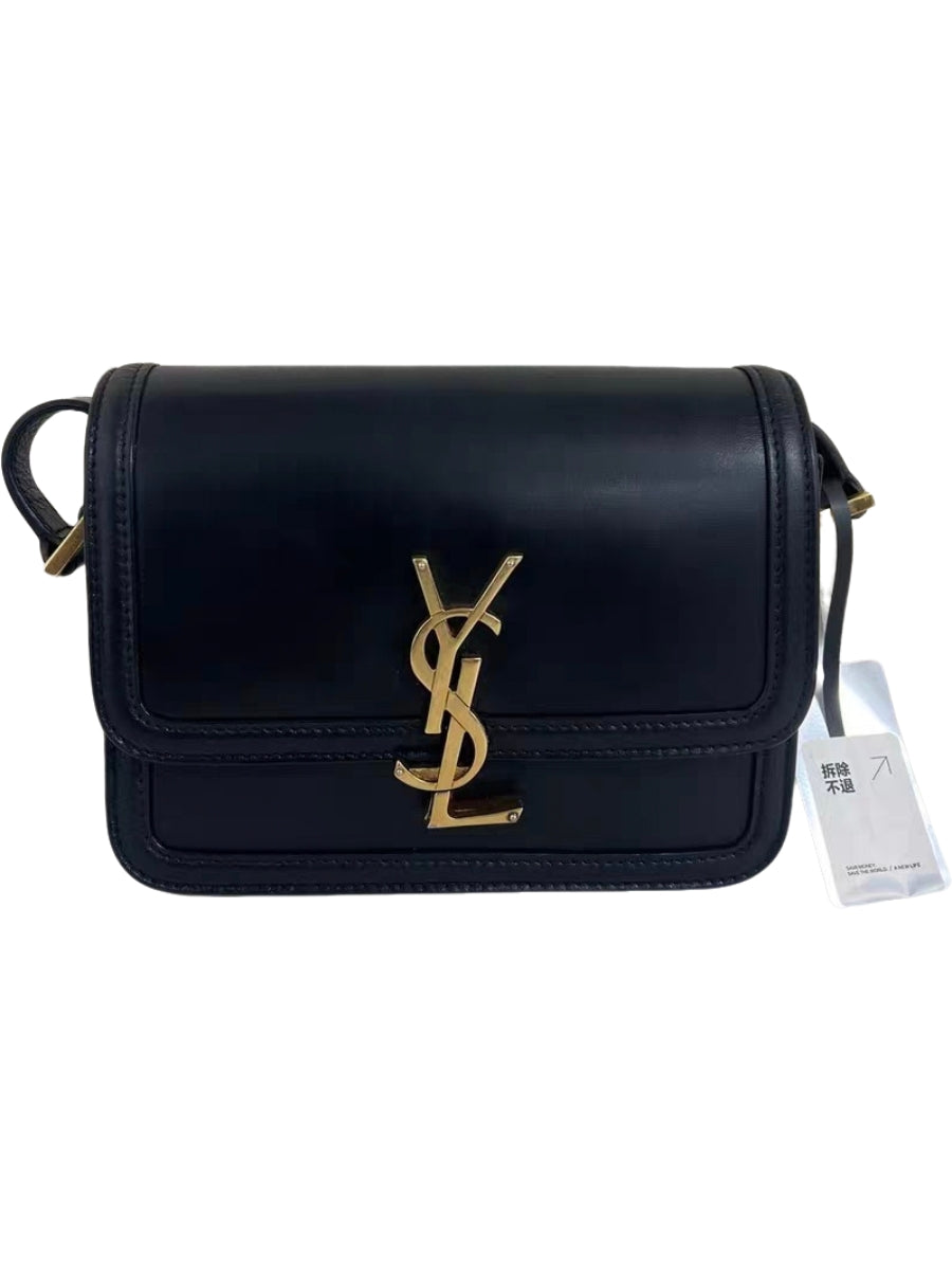 YSL Saint Laurent Solferino Black Leather Shoulder Bag