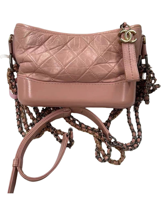 Chanel Gabrielle Small Hobo Bag Pink Quilted Leath
