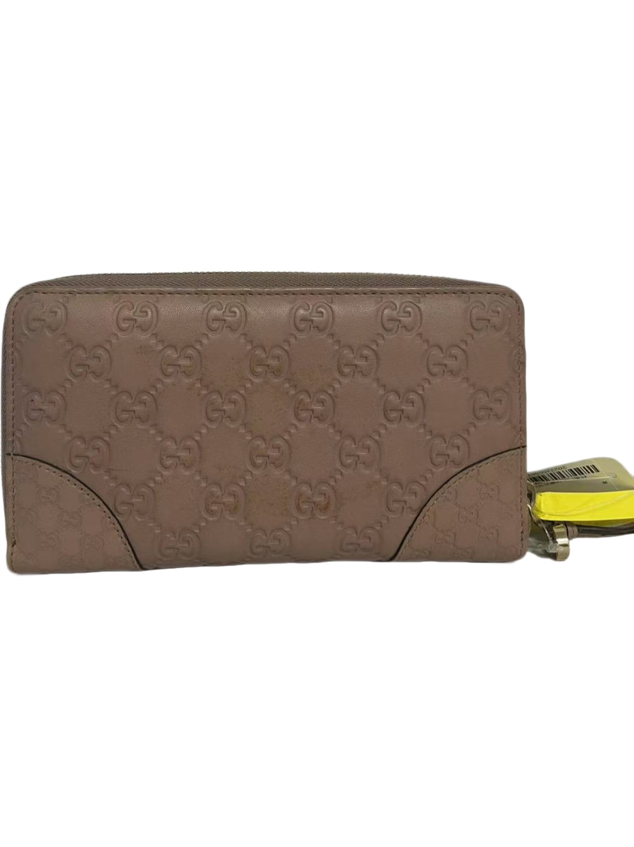 Gucci Guccissima Dusty Pink Embossed Leather Zip-Around Wallet