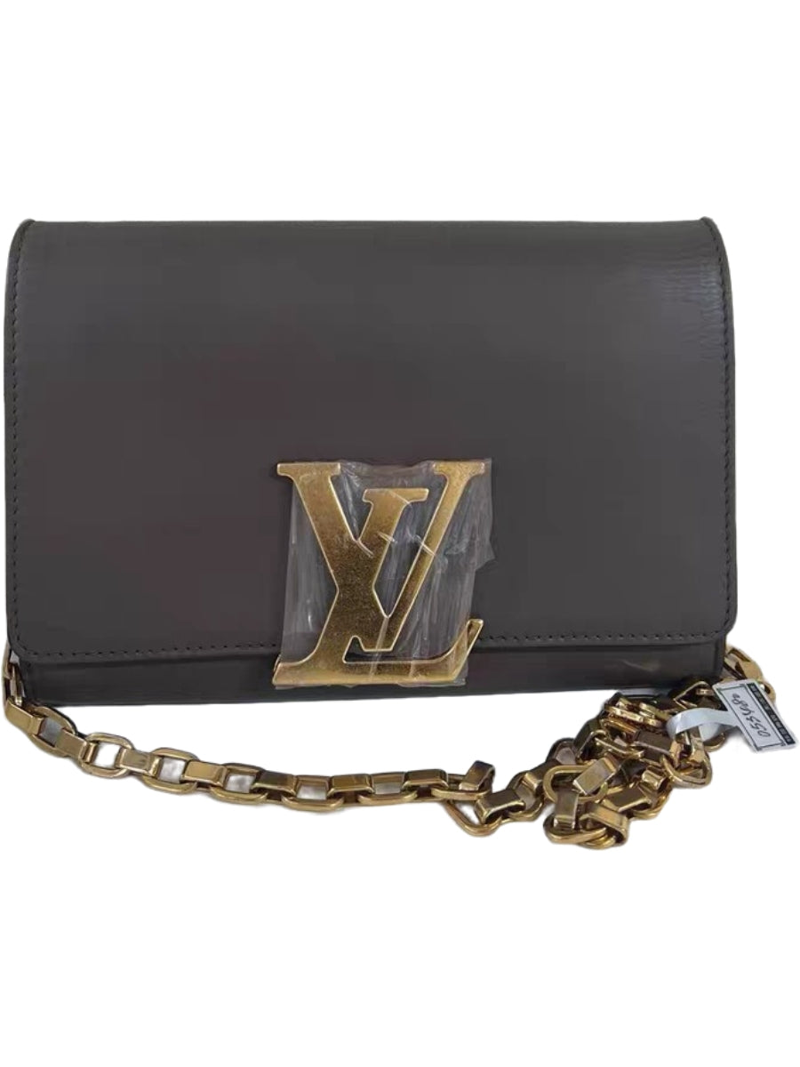 Louis Vuitton Louise GM Grey Leather Chain Bag