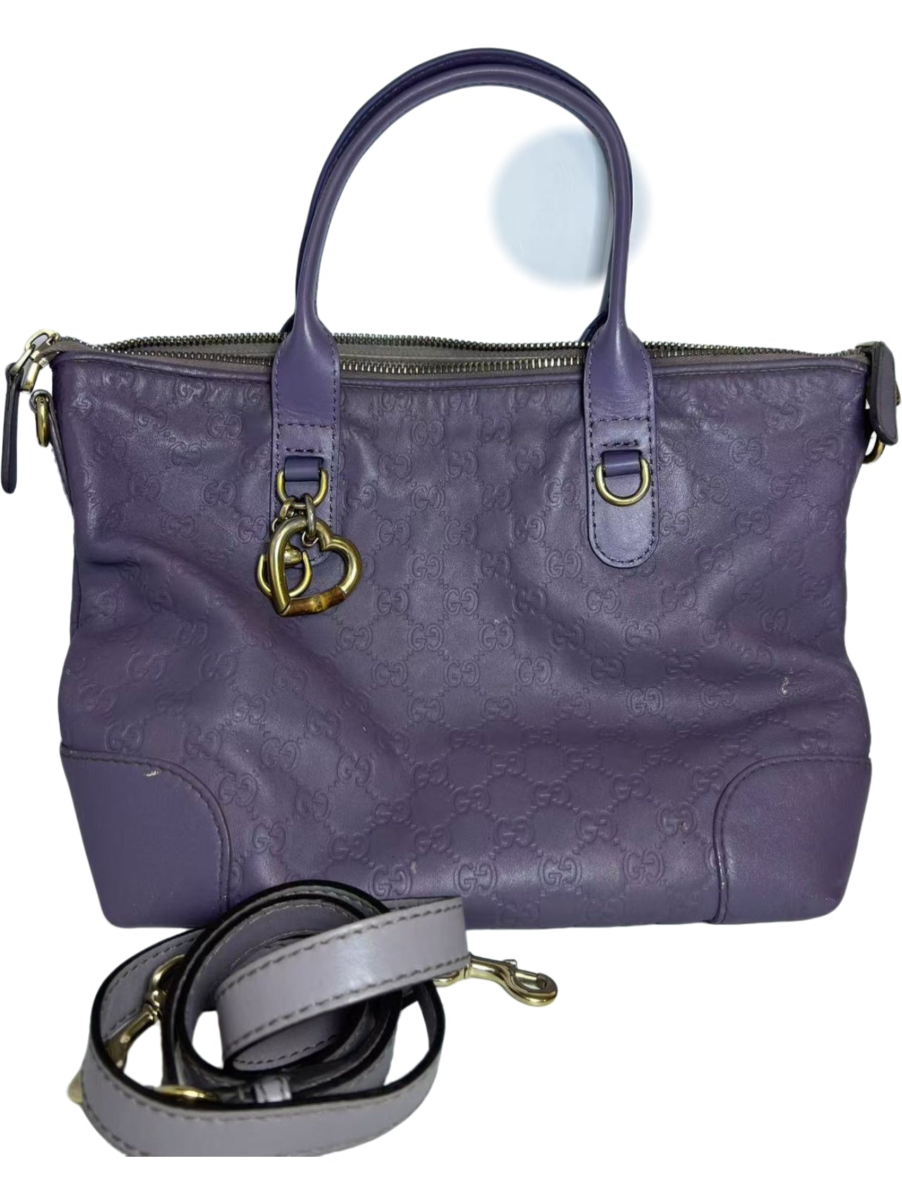 Gucci Medium Guccissima Purple Leather Tote Bag