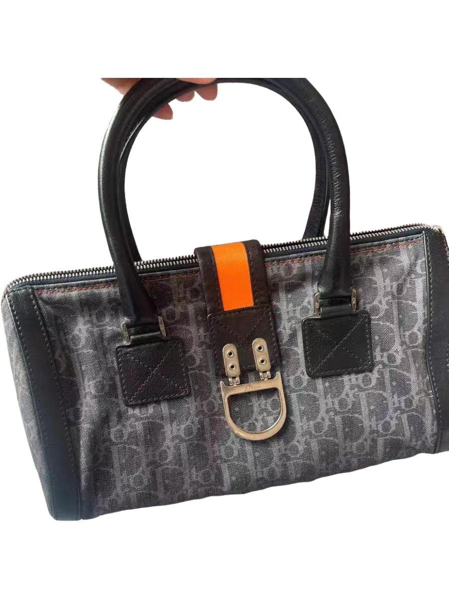 Christian Dior Diorissimo Grey Denim Boston Bag