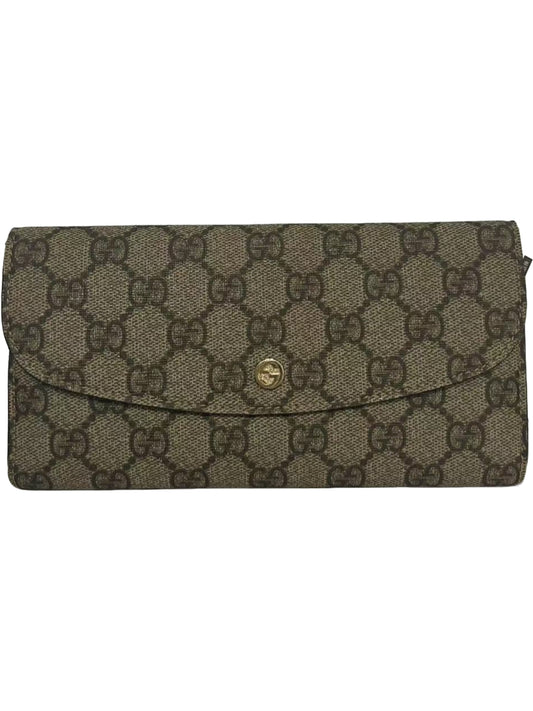 Gucci Beige GG Coated Canvas Interlocking G Continental Wallet