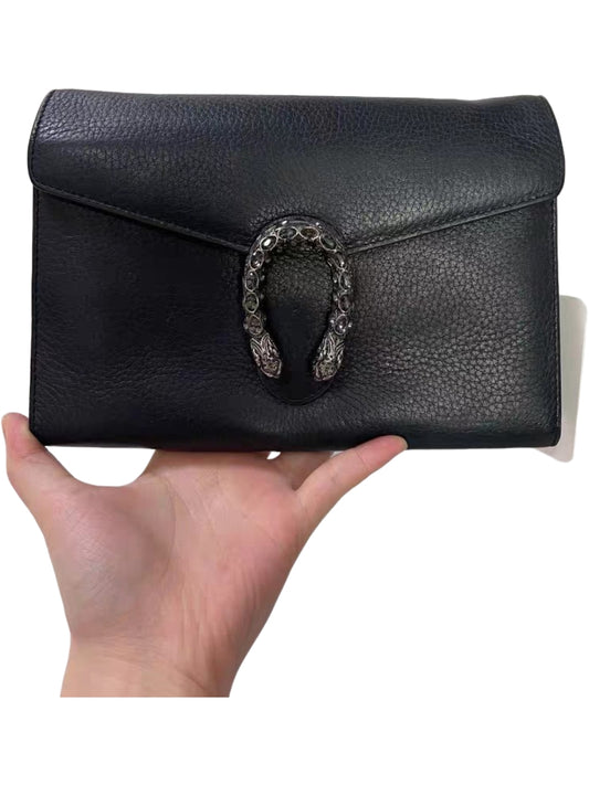 Gucci Dionysus Black Leather Wallet on Chain (WOC)