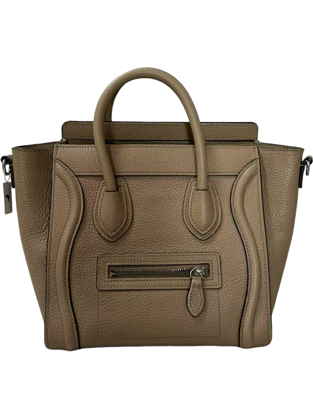 Celine Luggage Nano Dune Begie Drummed Calfskin Leather Shoulder Bag